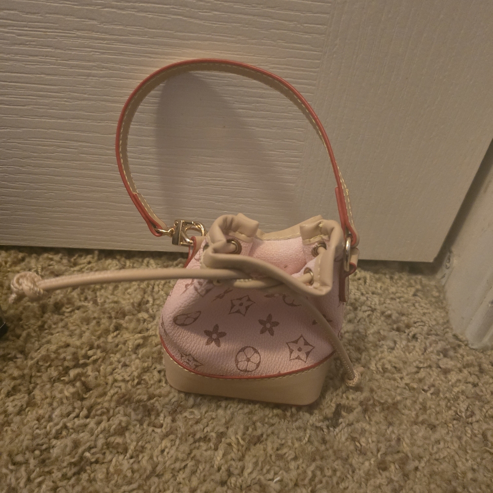 Pink and Cream Mini Bag Charm